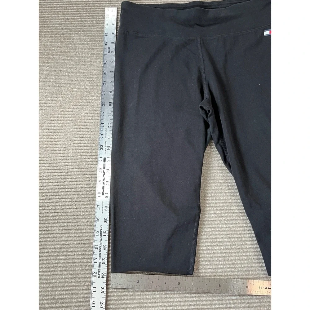 Tommy Hilfiger Sport Womens Black Cropped Leggings Capri‎ Yoga Pants Size L